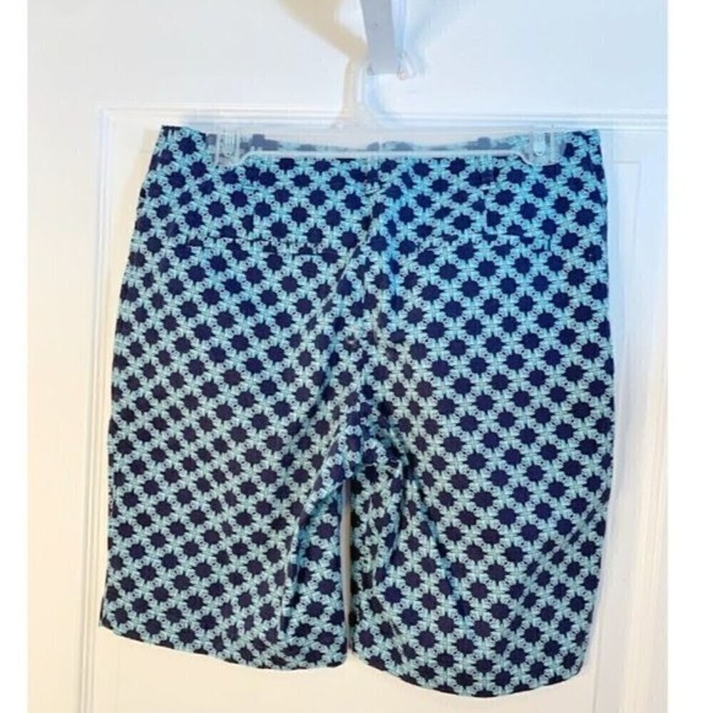 Talbots Petite Geometric Print Casual Summer Bermuda Shorts - Picture 5 of 8